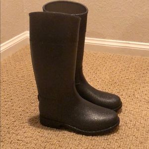 Zara Tall Glitter Rain Boots Girls 31 (12.5 US)